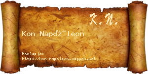 Kon Napóleon névjegykártya